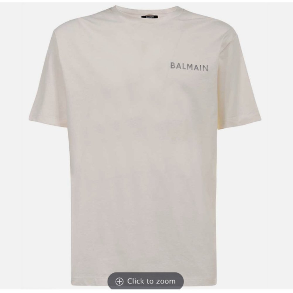 Balmain Reflective Bulky Fit T-Shirt in White sz XXL